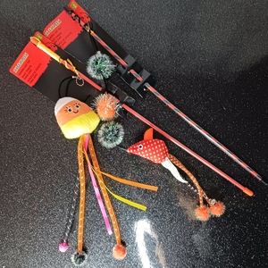 Set of Two Halloween Teasing Cat Toys.